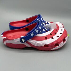 Crocs Classic Clog Size M9 W11 American Flag Stars Stripes USA Patriotic Classic
